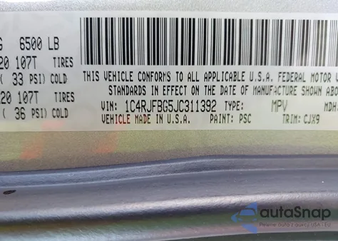 2018 Jeep Grand Cherokee Limited 4X4 from USA, damaged, VIN 1C4RJFBG5JC311392